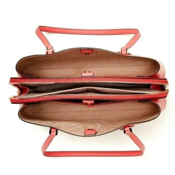 New Kate Spade Zeezee Large Work Tote Leather Peach Melba - Picture 4 of 6